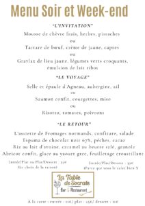 Menu du dîner de la semaine du 28 juillet