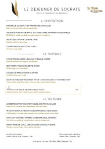 Menu déjeuner semaine 48 de La Table de Socrate