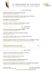 Menu déjeuner semaine 1 de La Table de Socrate