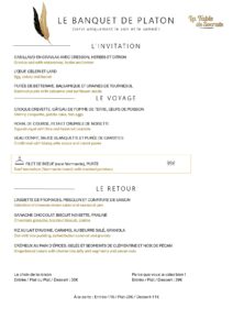 Menu dîner semaine 1 de La Table de Socrate