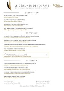 Menu déjeuner semaine 10 de La Table de Socrate