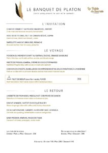 Menu dîner semaine 8 de La Table de Socrate