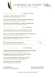 Menu dîner semaine 15 de La Table de Socrate